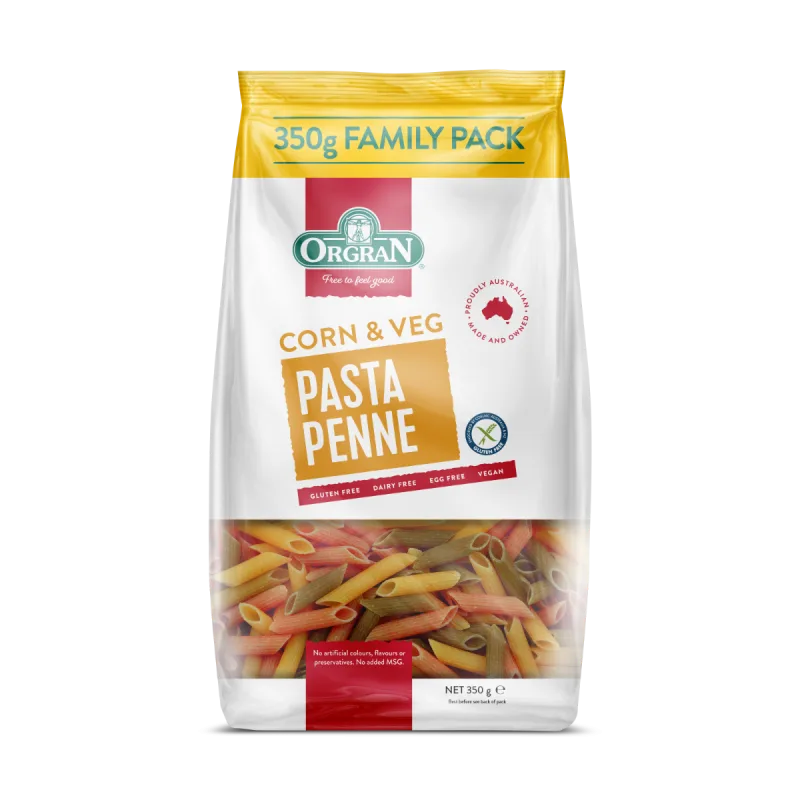 Paste penne din porumb si legume, 350g, Orgran — preț și oferte