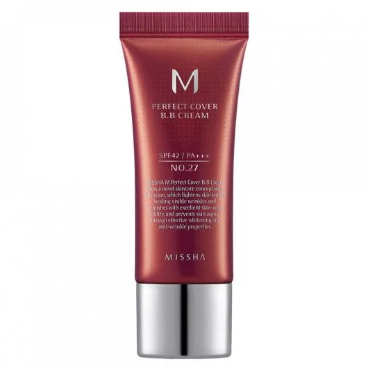 BB Cream M Perfect Cover SPF42/PA+++ Nuanta 27/Bej miere, 20ml, Missha — preț și oferte