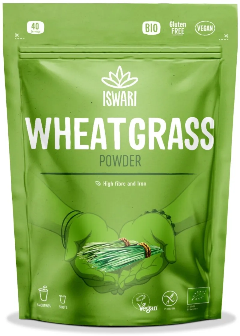 Pulbere functionala bio din iarba de grau verde, 200g, Iswari — preț și oferte