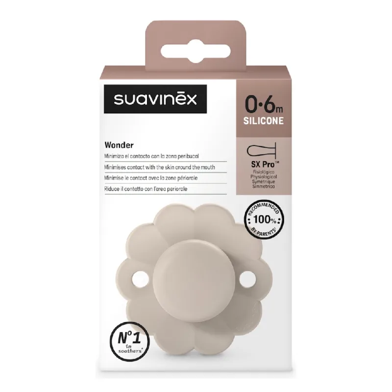 Suzeta fiziologica din silicon Wonder, 0-6 luni, mauve chalk, 1 bucata, Suavinex — preț și oferte
