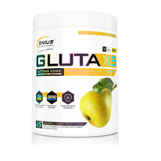 Gluta-X5 cu aroma de para, 405g, Genius Nutrition — preț și oferte