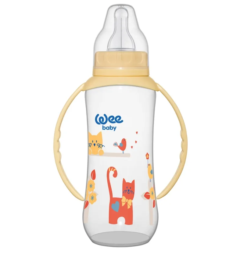 Biberon cu manere si tetina din silicon rotunda, 270ml, Wee Baby — preț și oferte