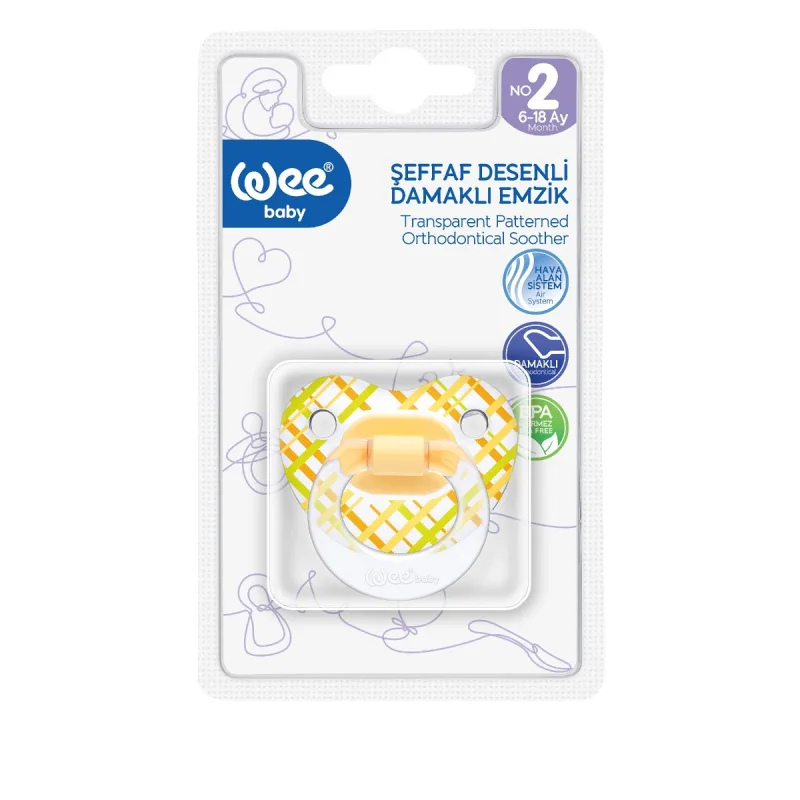 Suzeta din silicon ortodontica transparenta cu desen nr.2, 1 bucata, Wee Baby — preț și oferte
