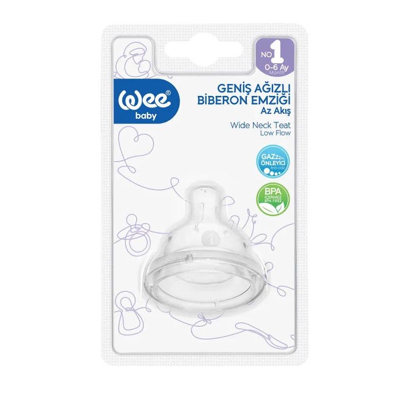 Tetina din silicon anticolic cu gura larga nr.1, 1 bucata, Wee Baby — preț și oferte