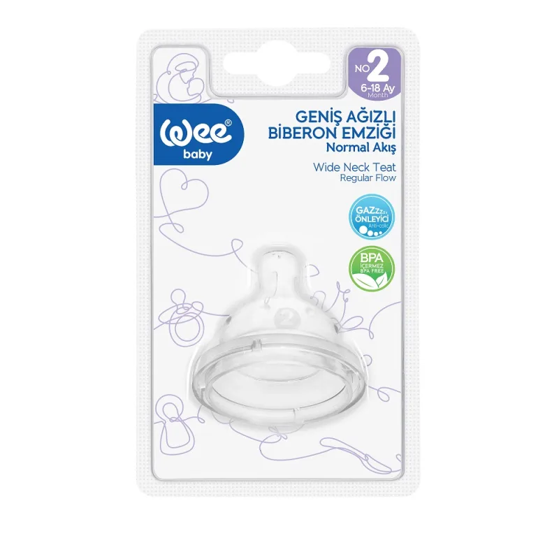 Tetina din silicon anticolic cu gura larga nr.2, 1 bucata, Wee Baby — preț și oferte