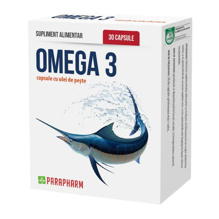 Omega 3 cu ulei de peste, 30 capsule, Parapharm — preț și oferte