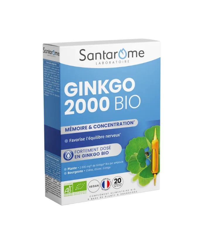 Ginkgo Bio 2000, 20 fiole x 10ml, Santarome — preț și oferte