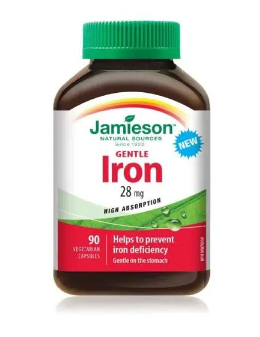 Fier cu actiune blanda 28mg, 90 capsule, Jamieson JAMIESON LABORATOIRES — preț și oferte