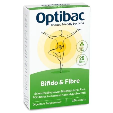 Bifidobacterii si fibre, 10 plicuri, Optibac — preț și oferte