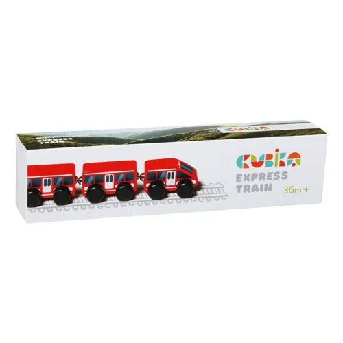 Jucarie din lemn Express Train, 1 bucata, Cubika — preț și oferte