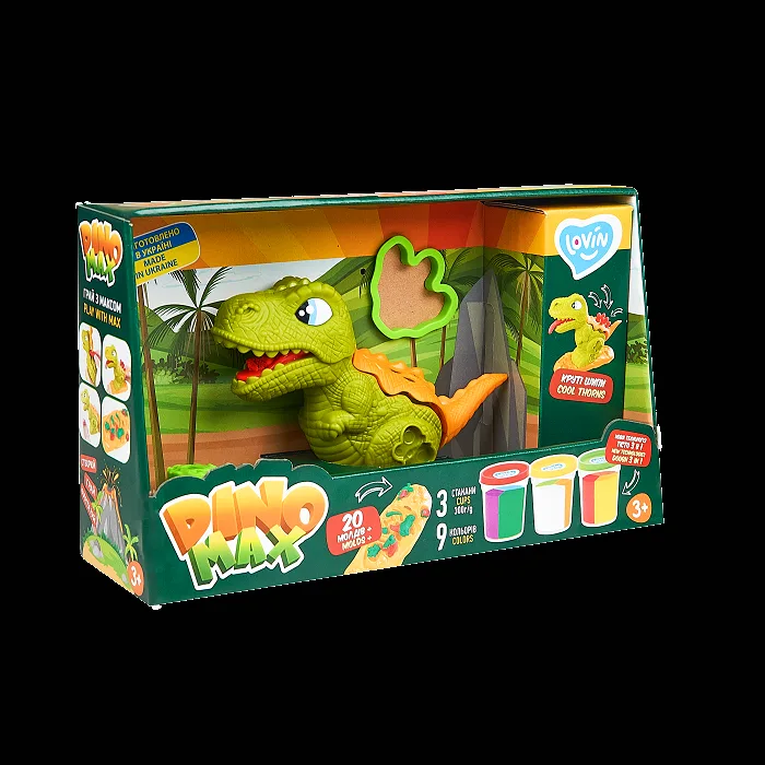 Set plastilina cu accesorii si jucarie pentru modelaj Lovin Dino Max, 1 bucata, Oktoclay — preț și oferte