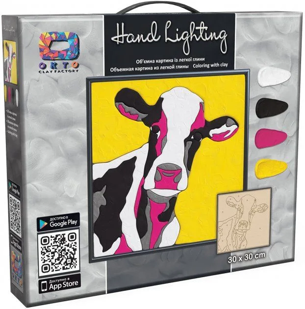 Set pictura 3D cu argila usoara Cow, 30x30cm, Oktoclay — preț și oferte