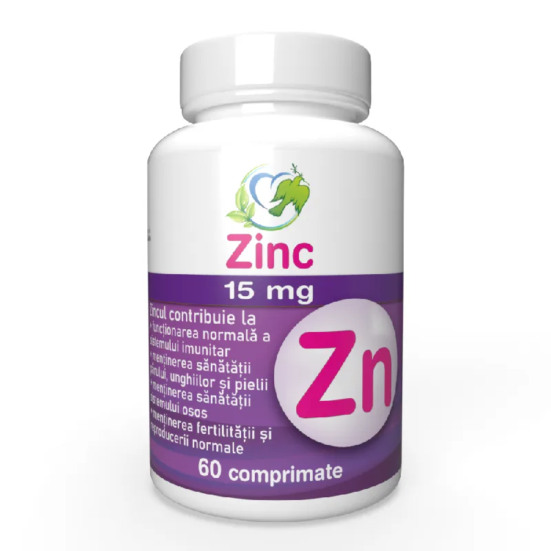 Zinc, 15 mg, 60 comprimate, Justin Pharma — preț și oferte