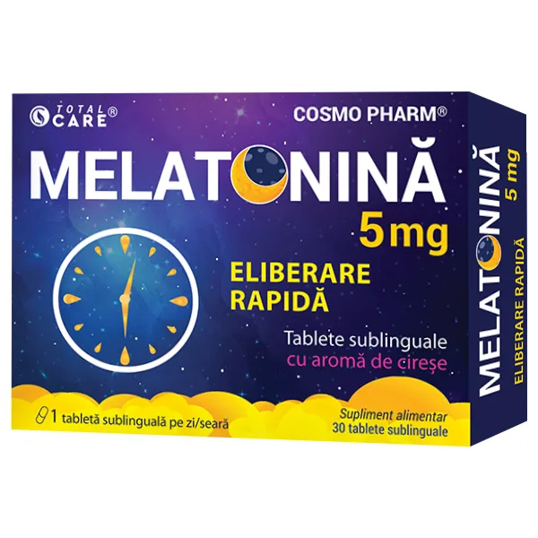 Melatonina eliberare rapida 5mg, 30 tablete sublinguale, Cosmopharm — preț și oferte