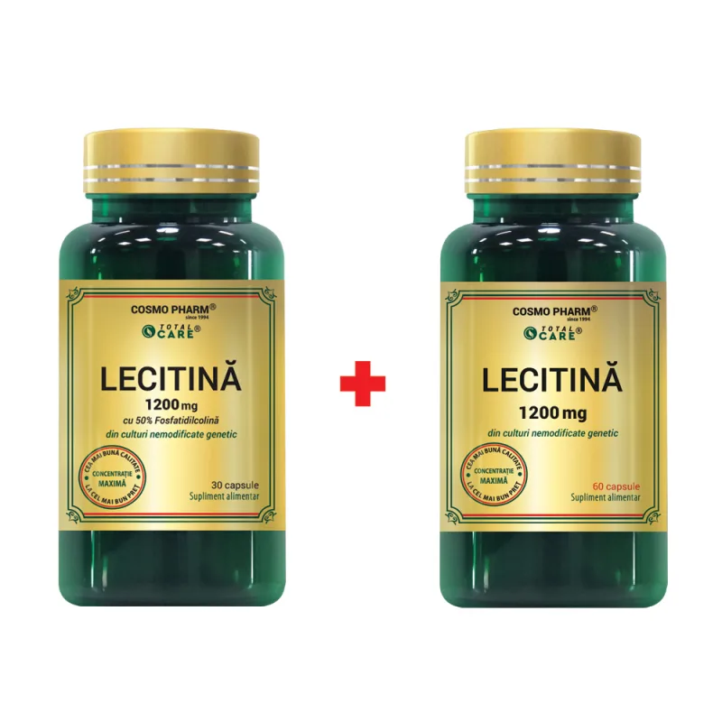 Pachet Lecitina 1200mg, 60 + 30 capsule, Cosmopharm — preț și oferte
