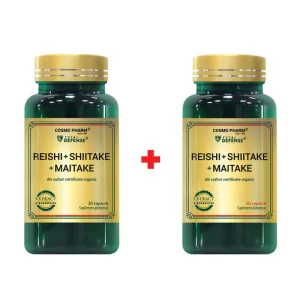 Pachet Reishi Shiitake Maitake, 60 + 30 capsule, Cosmopharm