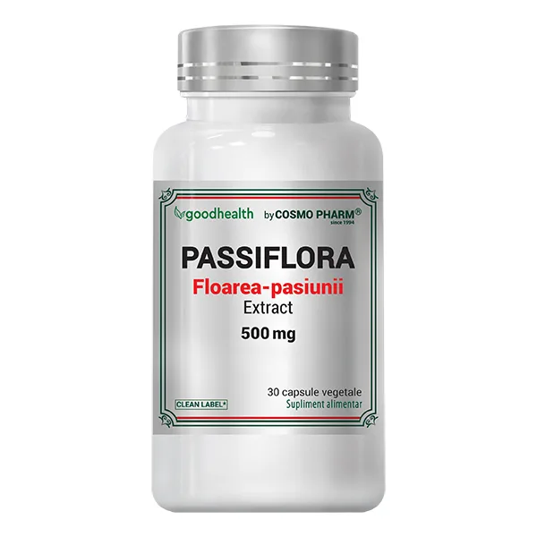 Passiflora Extract 500mg, 30 capsule, Cosmopharm — preț și oferte