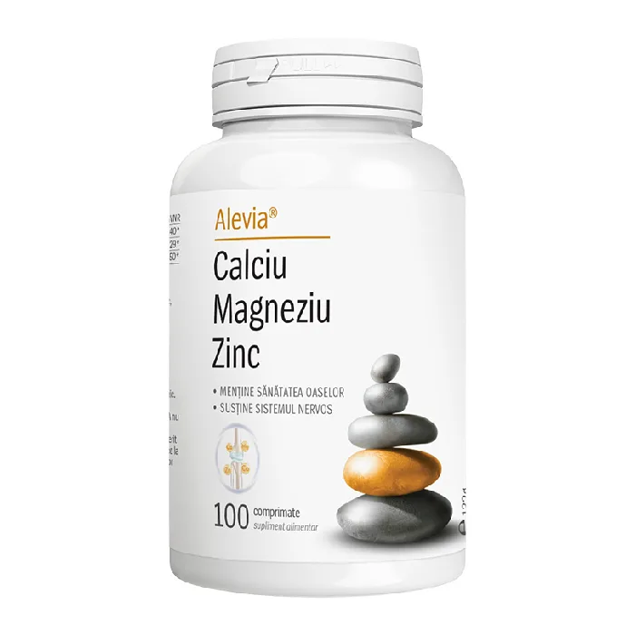 Calciu Magneziu Zinc, 100 comprimate, Alevia — preț și oferte
