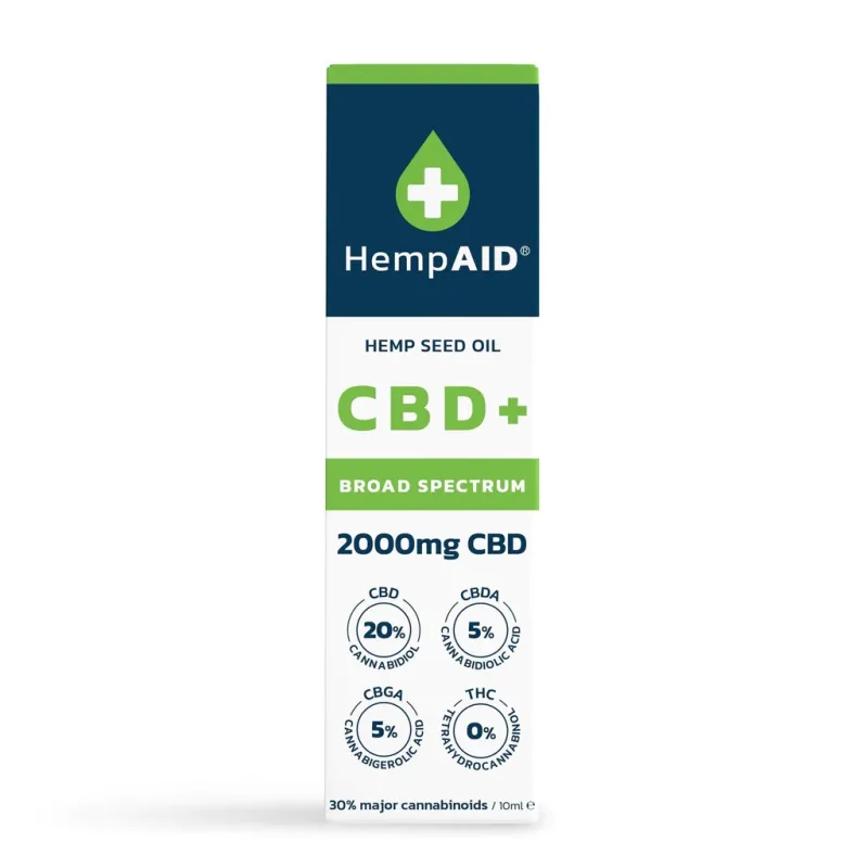 Ulei de canepa cu 2000mg CBD 500mg CBDA 500mg CBGA, 10ml, HempAID — preț și oferte