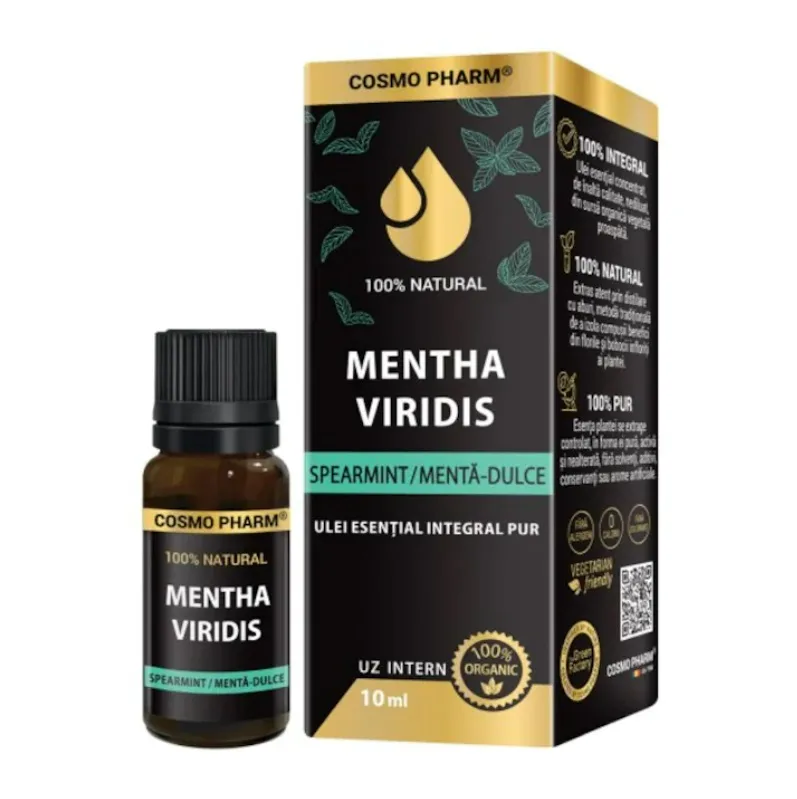 Ulei esential integral pur de menta dulce, 10ml, Cosmopharm — preț și oferte