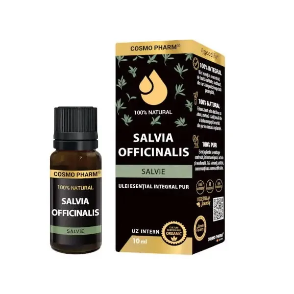 Ulei esential integral salvie Salvia Officinalis, 10ml, Cosmopharm — preț și oferte