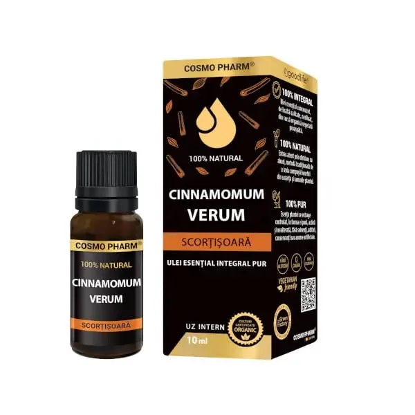 Ulei esential integral de scortisoara Cinnamomum Verum, 10ml, Cosmopharm — preț și oferte
