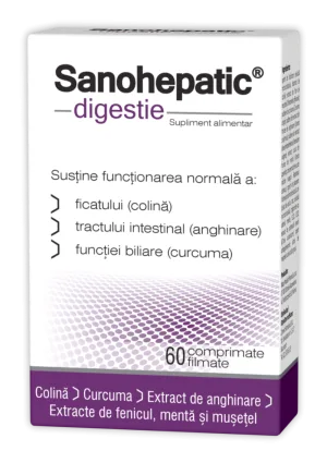 Sanohepatic digestie, 60 comprimate filmate, Zdrovit