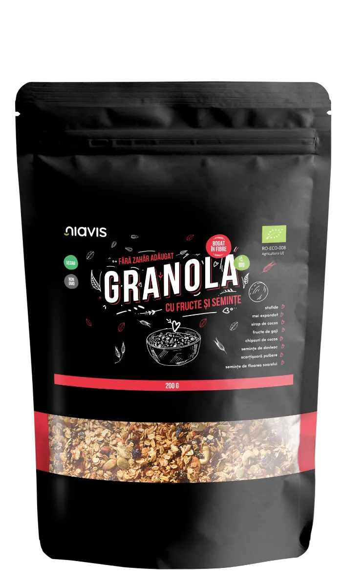 Granola cu Fructe si Seminte Eco, 200g, Niavis — preț și oferte
