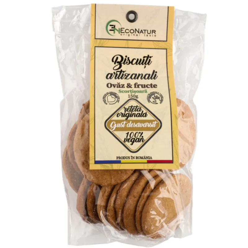 Biscuiti artizanali cu ovaz si fructe, 150g, EcoNatur — preț și oferte