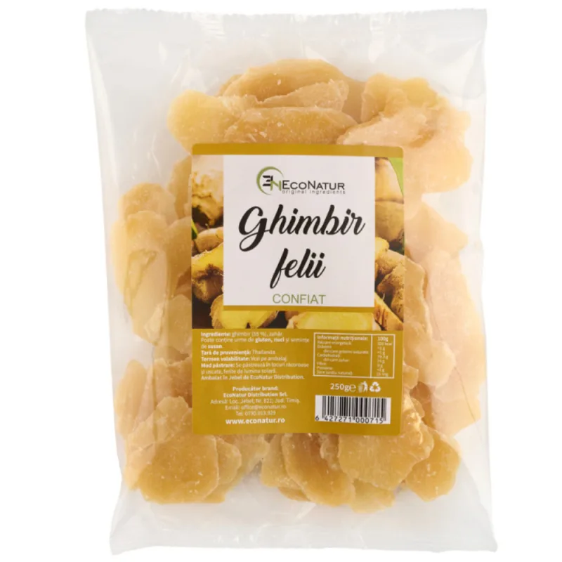 Ghimbir confiat, 250g, EcoNatur — preț și oferte