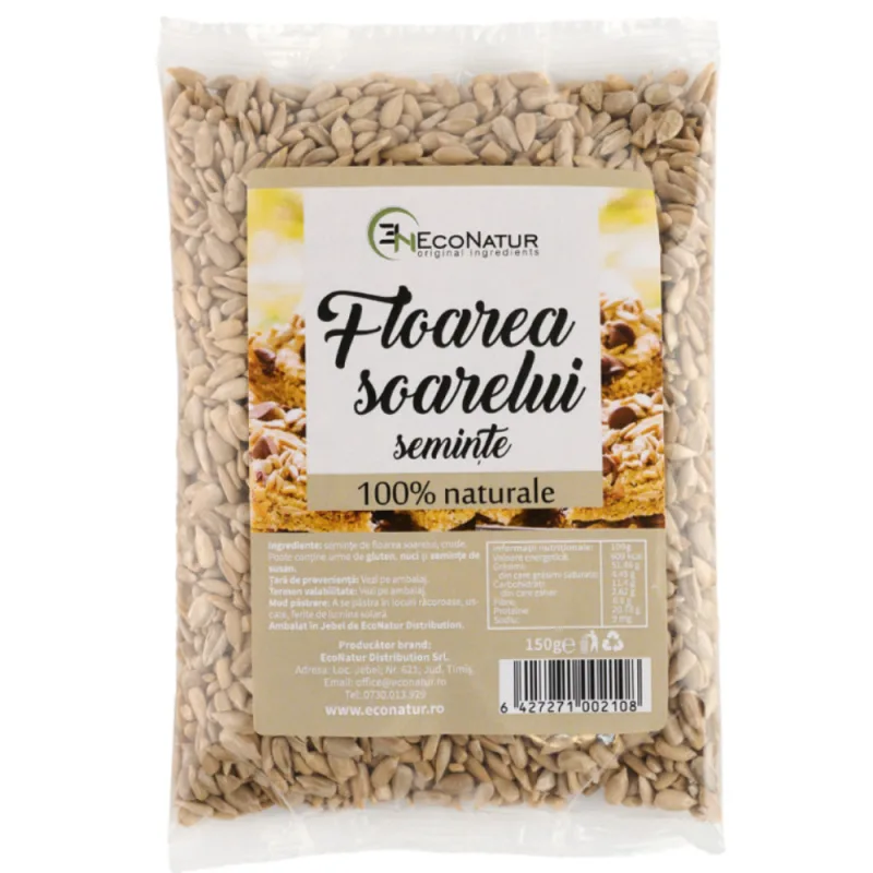 Seminte decojite din floarea soarelui, 150g, EcoNatur — preț și oferte