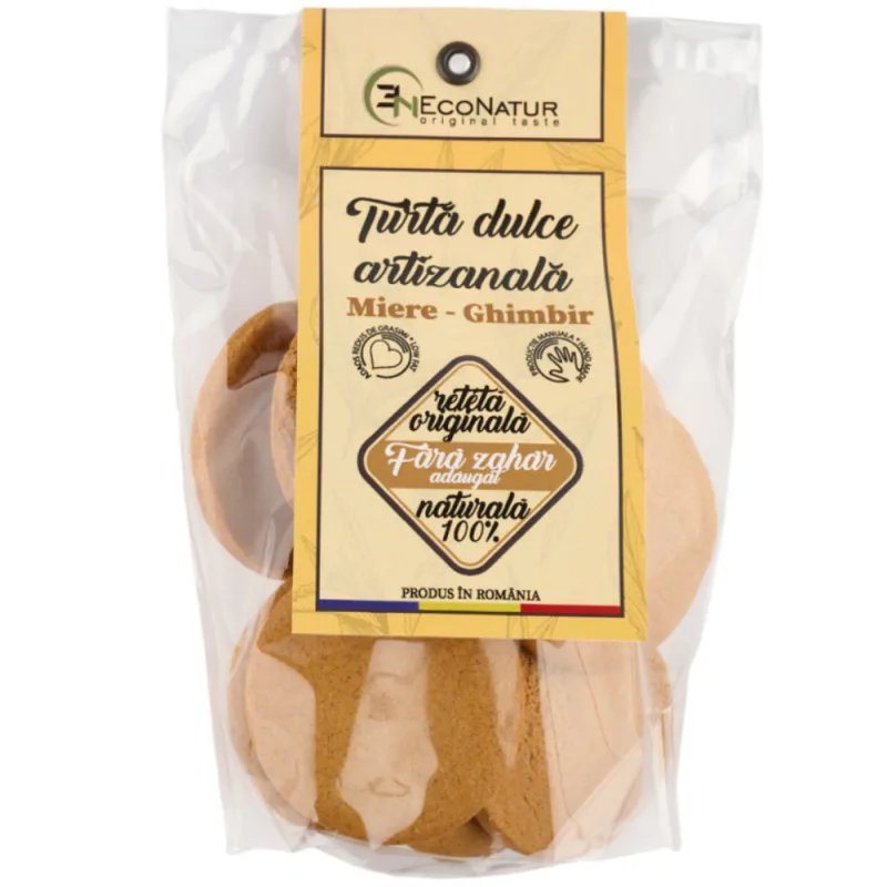 Turta dulce artizanala cu miere si ghimbir, 150g, EcoNatur — preț și oferte