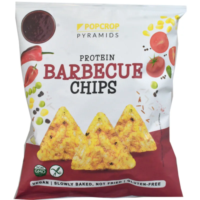 Chipsuri cu proteina de mazare si aroma de barbecue, 60g, Popcrop — preț și oferte