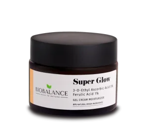 Crema gel hidratanta cu 3-O-Ethyl Acid Ascorbic 5% si Acid Ferulic 1% Super Glow, 50ml, Bio Balance