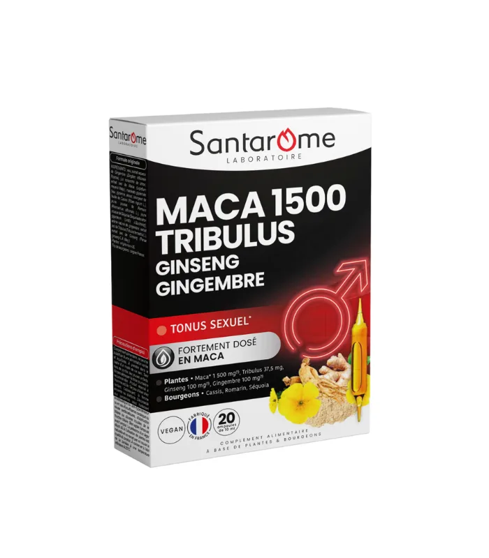 Maca 1500 Tribulus, 20 fiole, Santarome — preț și oferte