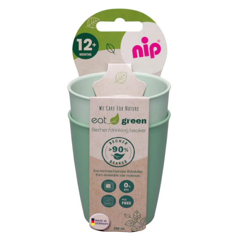 Set pahare de baut din materiale organice pentru +12 luni, 2 bucati, Nip — preț și oferte
