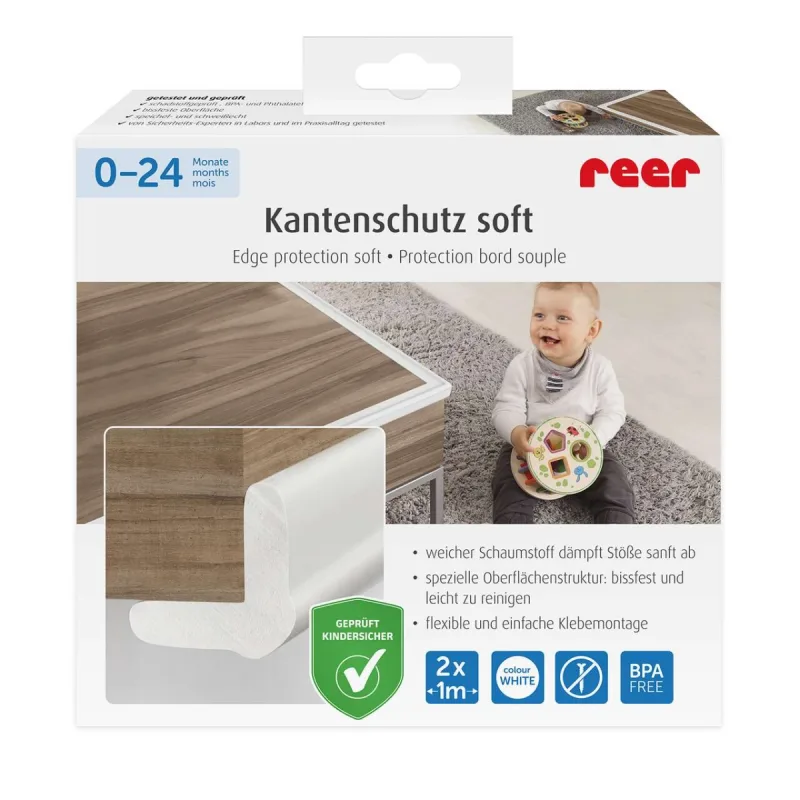 Banda de protectie universala pentru muchii si colturi alba, 2 bucati, Reer — preț și oferte