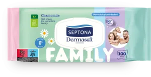 Servetele cu capac Family Dermasoft, 100 bucati, Septona