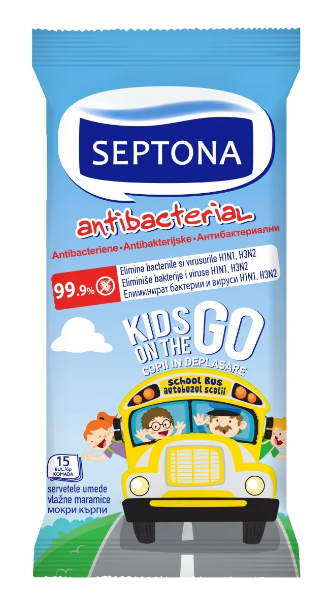 Servetele umede antibacteriene, 15 bucati, Septona — preț și oferte
