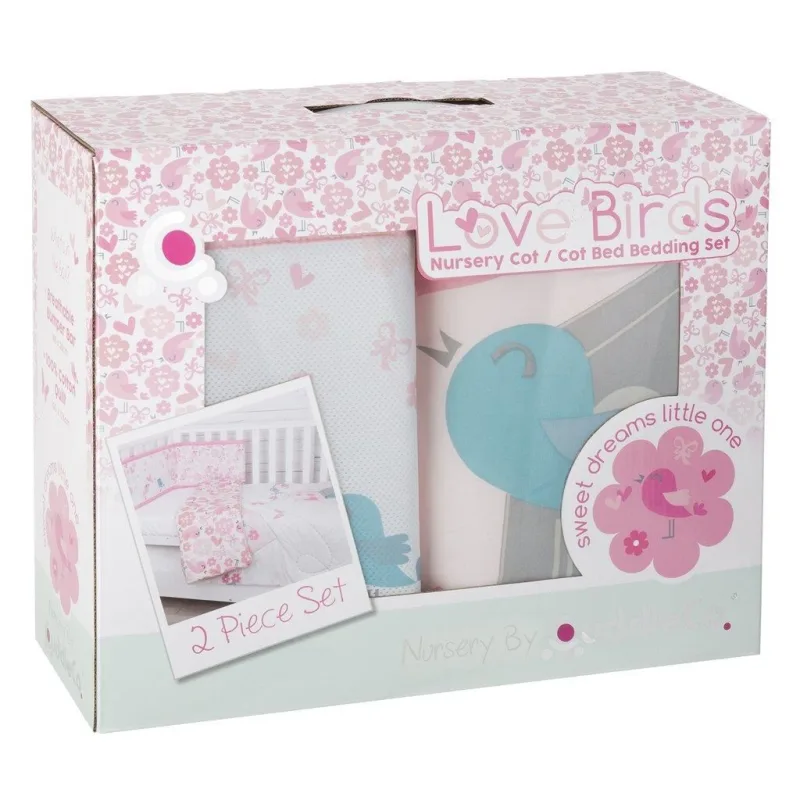 Set de pat pentru bebelusi Comfi-Dreams Lovebirds 843022, 2 bucati, CuddleCo — preț și oferte