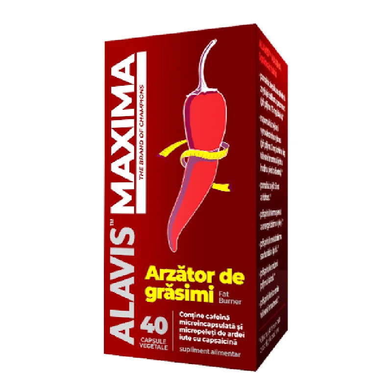 Fat Burner, 40 capsule vegetale, Alavis Maxima — preț și oferte