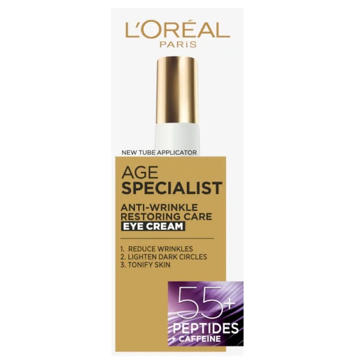 Crema antirid de ochi cu efect resturator Age Specialist 55+, 15ml, L'Oreal Paris — preț și oferte