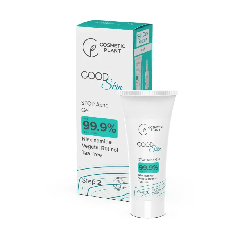 Gel antiacnee cu niacinamida retinol vegetal si arbore de ceai Good Skin, 30ml, Cosmetic Plant — preț și oferte