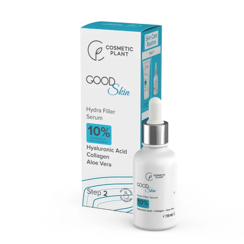 Ser hidratant cu acid hialuronic colagen si aloe vera Good Skin, 30ml, Cosmetic Plant — preț și oferte