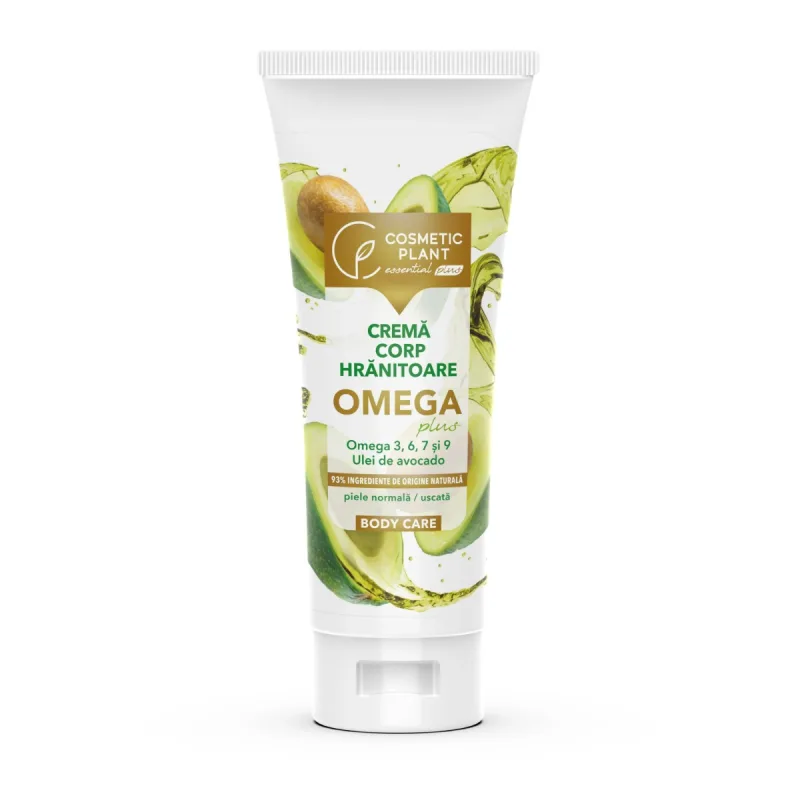 Crema de corp hranitoare cu omega 3 6 7 8 si ulei de avocado Omega Plus, 200ml, Cosmetic Plant — preț și oferte