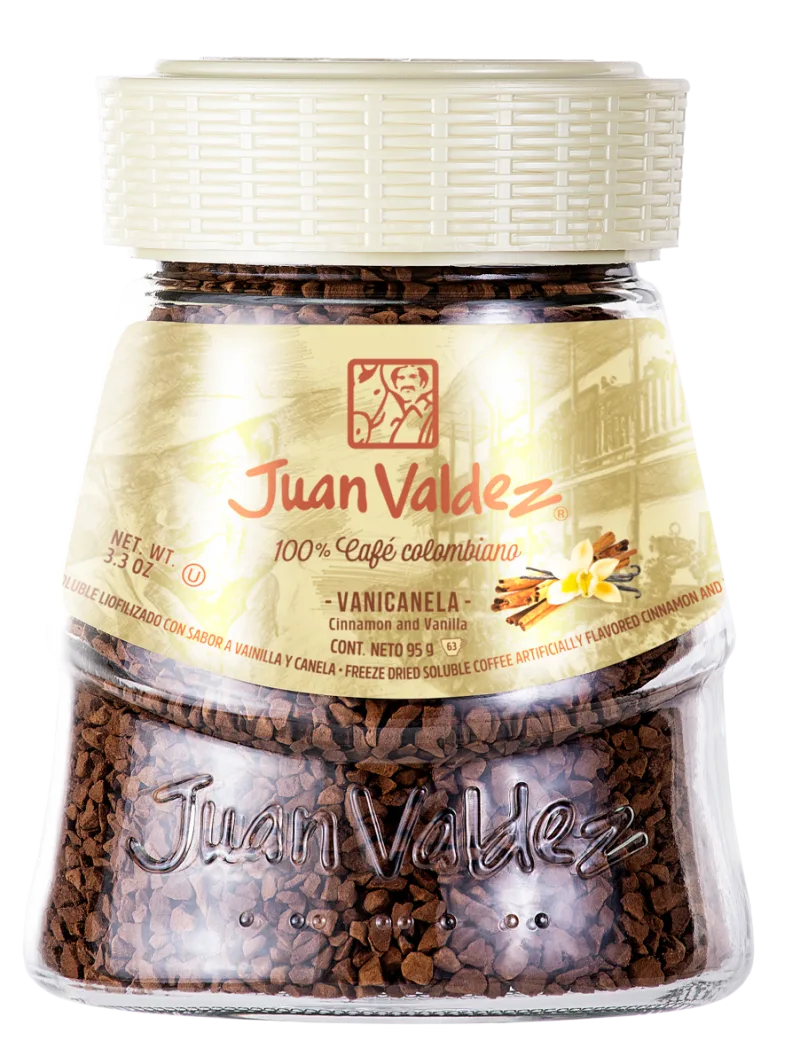 Cafea solubila liofilizata Vanilie si Scortisoara, 95g, Juan Valdez — preț și oferte
