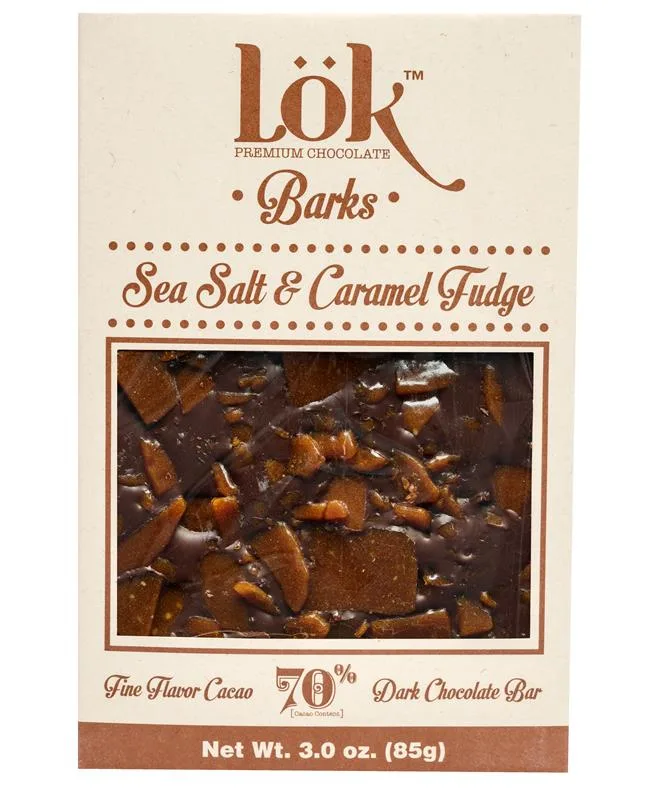 Dark Chocolate 70% cacao cu caramel si sare marina, 85g, LOK — preț și oferte