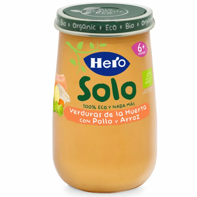 Meniu eco legume, pui si orez Solo pentru +6 luni, 190g, Hero Baby — preț și oferte