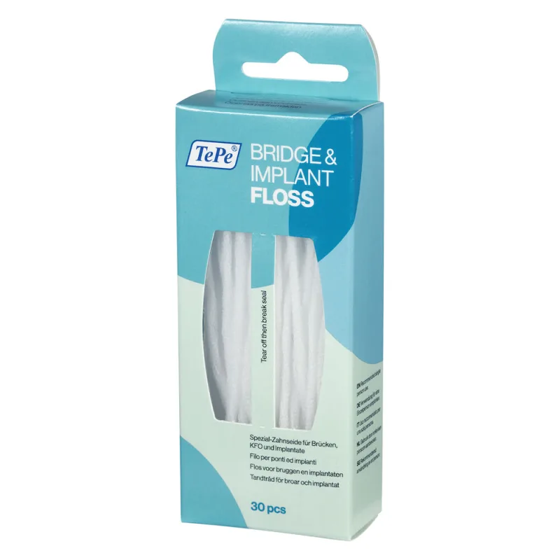 Ata detara pentru implanturi si lucrari Bridge&Implant Floss, 30 bucati, TePe — preț și oferte