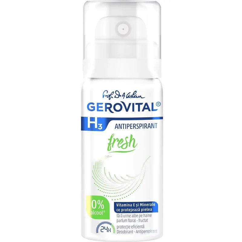 Deodorant-antiperspirant H3 Classic Fresh, 40ml, Gerovital — preț și oferte